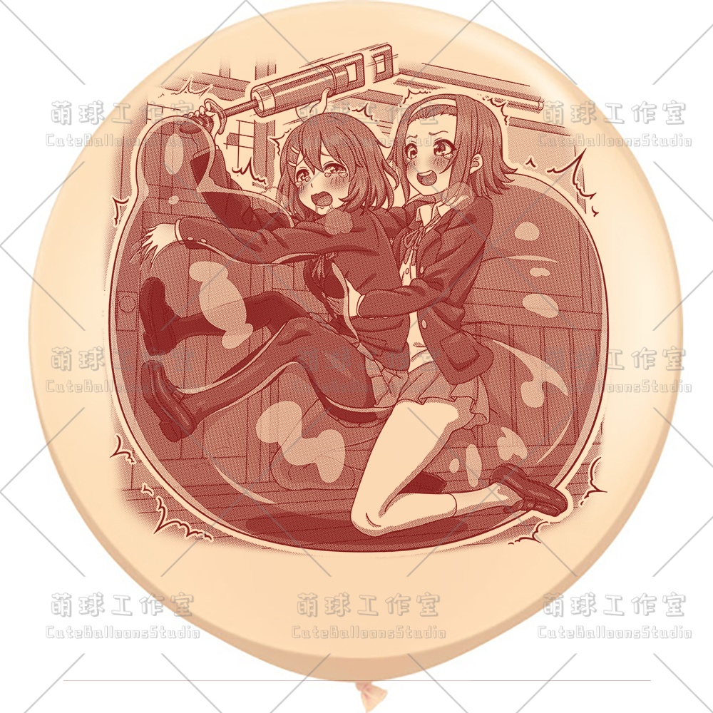 【現物】練習室でGL風船に乗る女の子(ブラウンインキ)(B4-06)