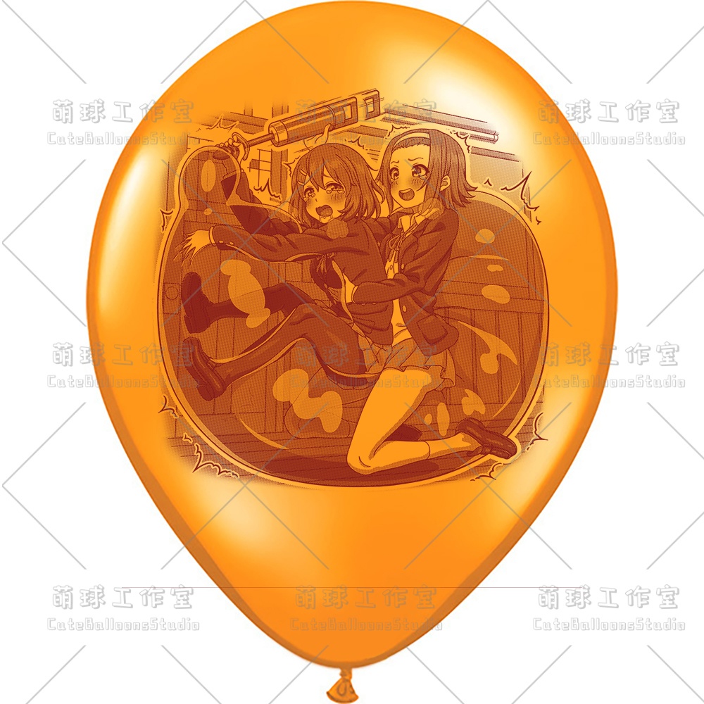 【現物】練習室でGL風船に乗る女の子(ブラウンインキ)(B4-06)