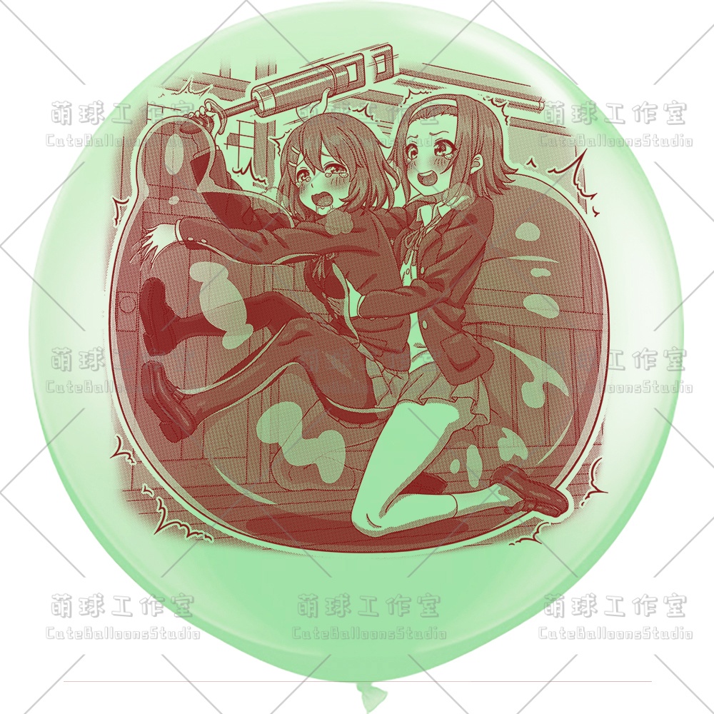 【現物】練習室でGL風船に乗る女の子(ブラウンインキ)(B4-06)