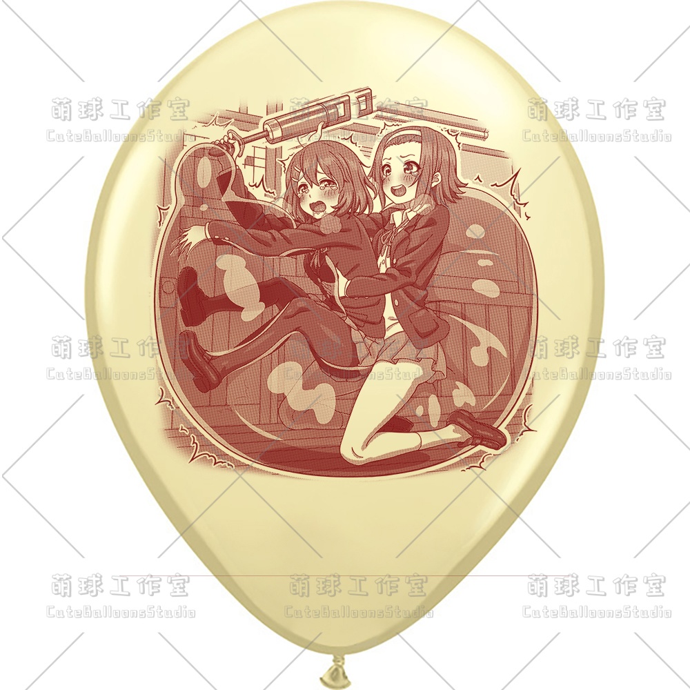 【現物】練習室でGL風船に乗る女の子(ブラウンインキ)(B4-06)