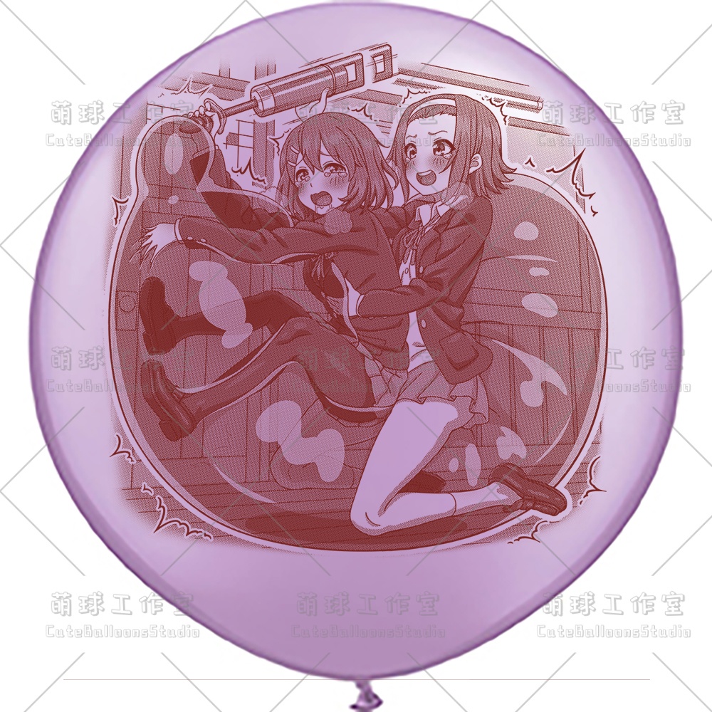 【現物】練習室でGL風船に乗る女の子(ブラウンインキ)(B4-06)