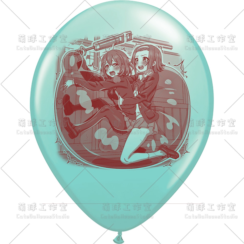 【現物】練習室でGL風船に乗る女の子(ブラウンインキ)(B4-06)