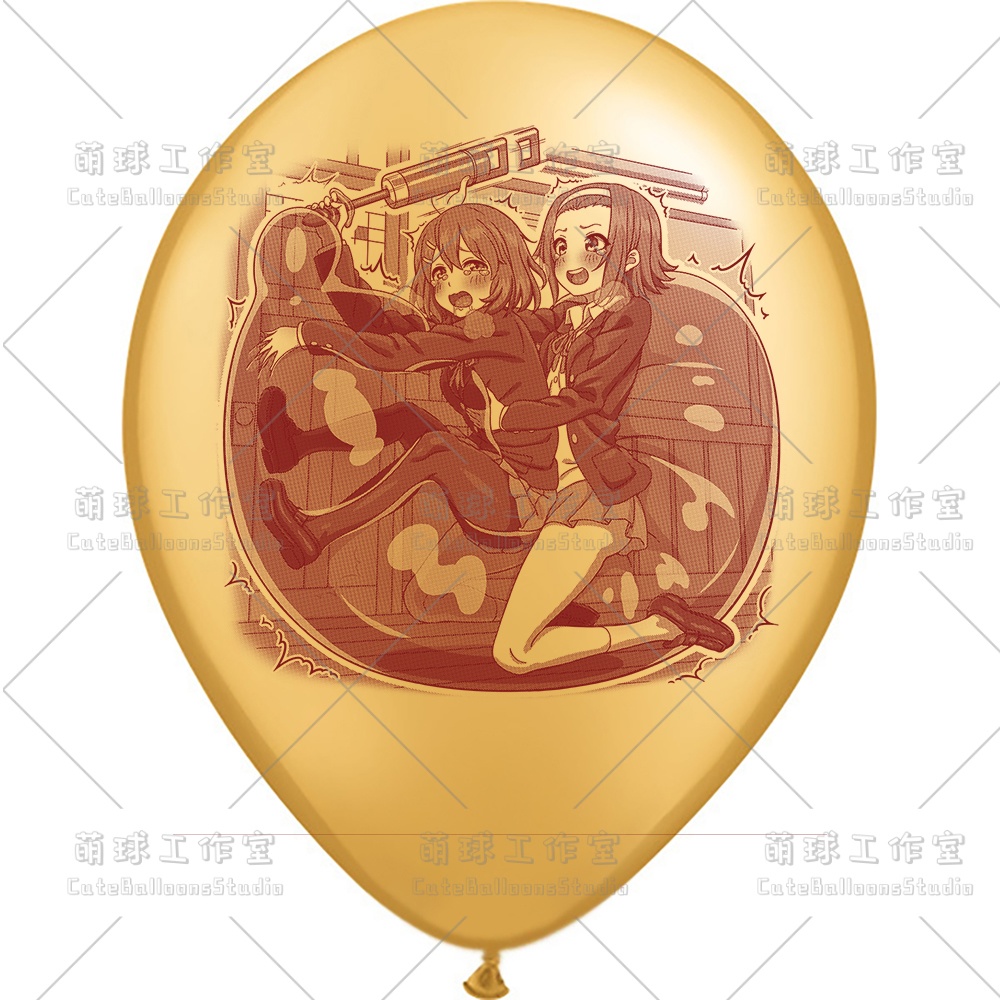 【現物】練習室でGL風船に乗る女の子(ブラウンインキ)(B4-06)