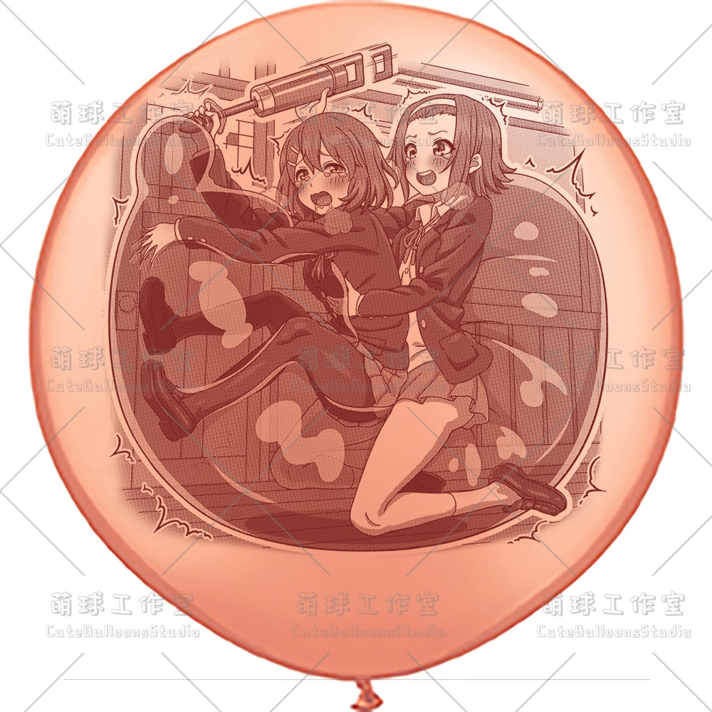 【現物】練習室でGL風船に乗る女の子(ブラウンインキ)(B4-06)