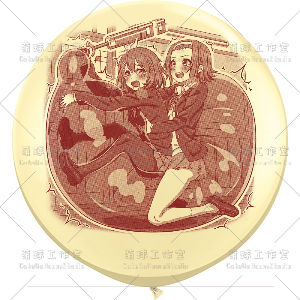 【現物】練習室でGL風船に乗る女の子(ブラウンインキ)(B4-06)