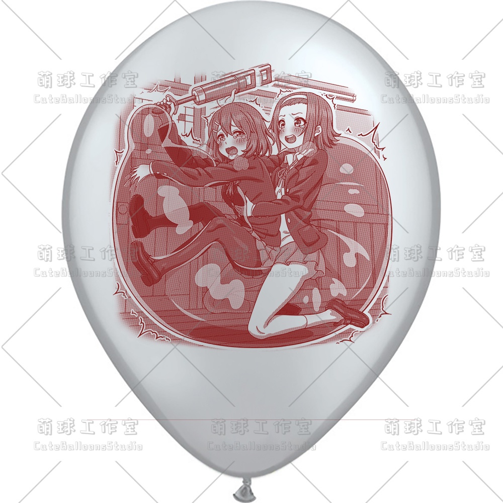 【現物】練習室でGL風船に乗る女の子(ブラウンインキ)(B4-06)