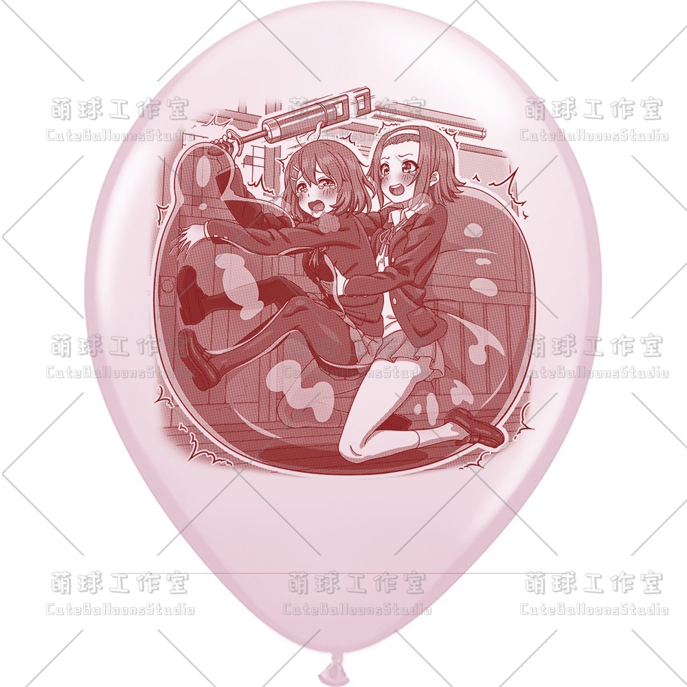 【現物】練習室でGL風船に乗る女の子(ブラウンインキ)(B4-06)