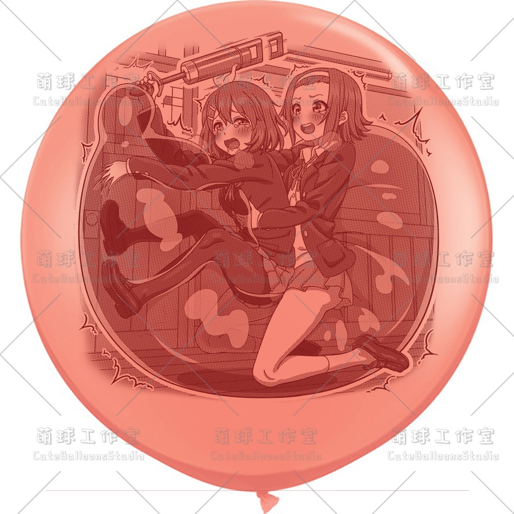 【現物】練習室でGL風船に乗る女の子(ブラウンインキ)(B4-06)