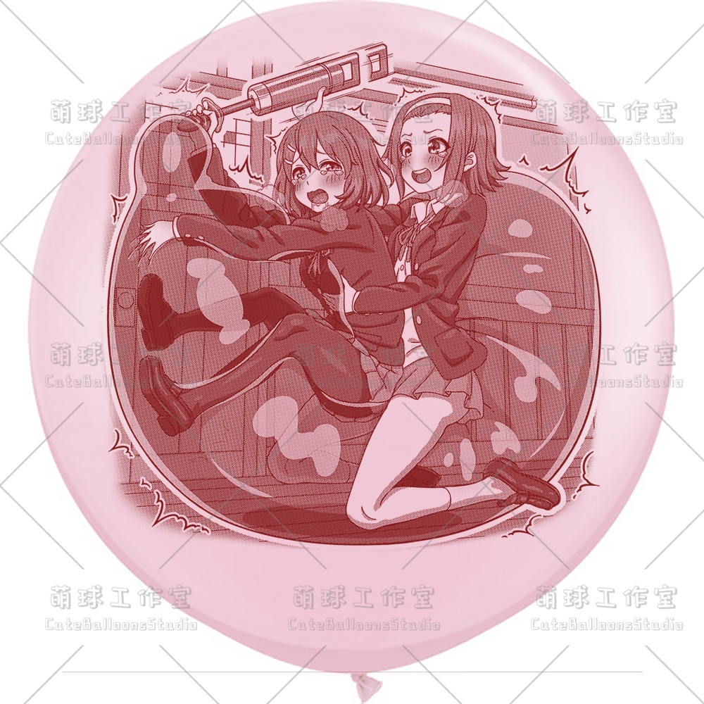 【現物】練習室でGL風船に乗る女の子(ブラウンインキ)(B4-06)