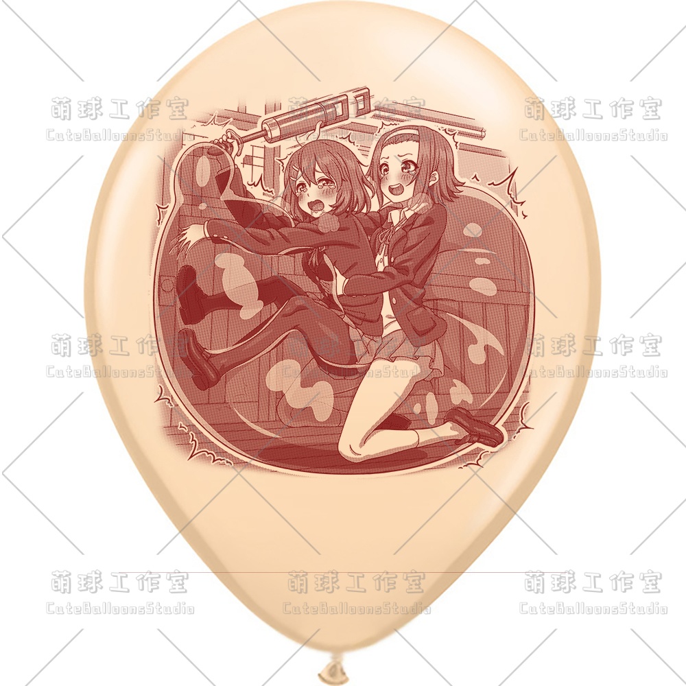 【現物】練習室でGL風船に乗る女の子(ブラウンインキ)(B4-06)