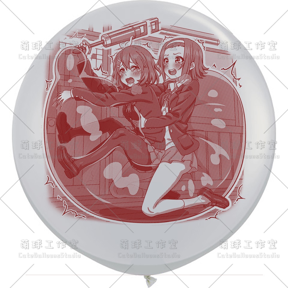 【現物】練習室でGL風船に乗る女の子(ブラウンインキ)(B4-06)