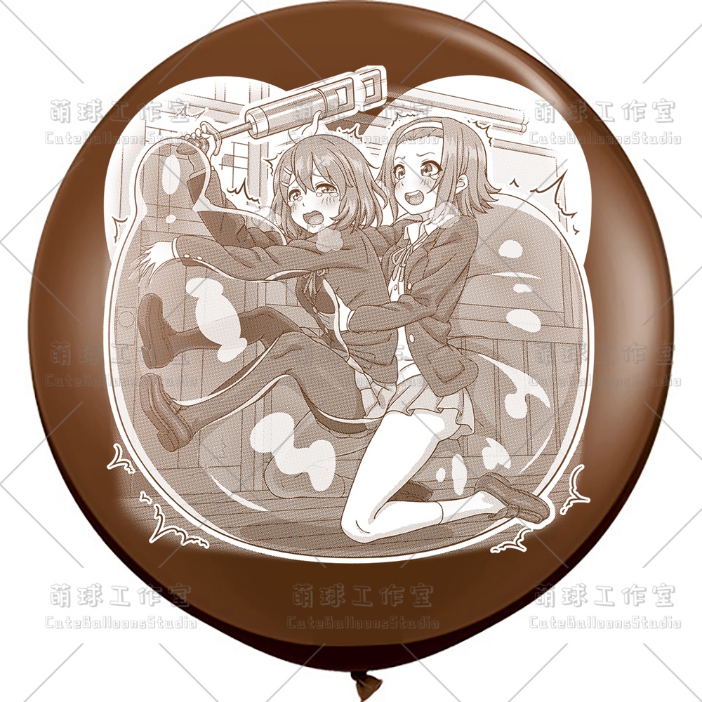 【現物】練習室でGL風船に乗る女の子(白インキ、反転印刷)(A5-01)