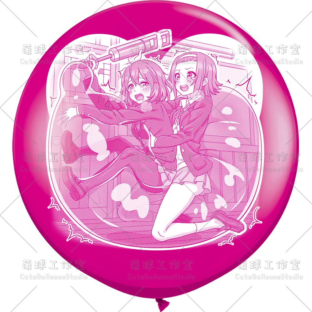 【現物】練習室でGL風船に乗る女の子(白インキ、反転印刷)(A5-01)