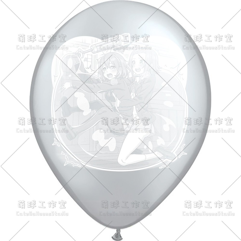 【現物】練習室でGL風船に乗る女の子(白インキ、反転印刷)(A5-01)