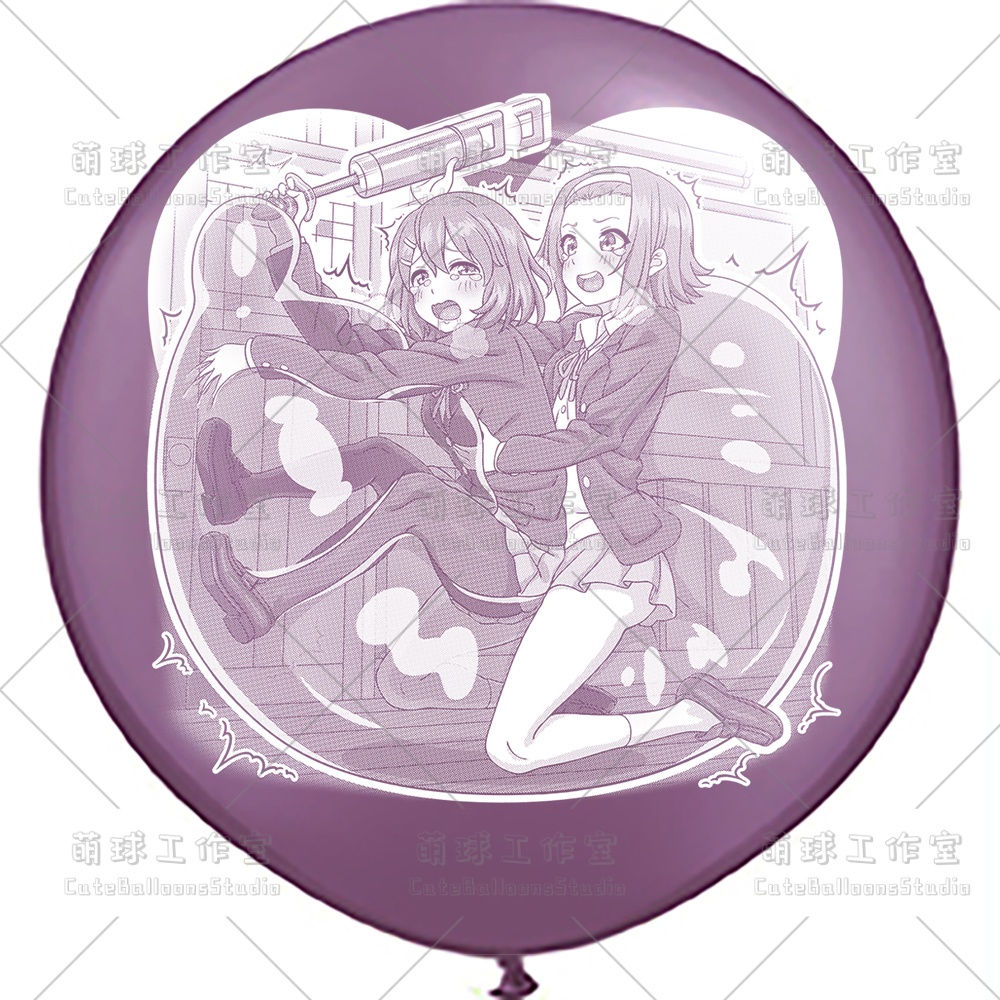 【現物】練習室でGL風船に乗る女の子(白インキ、反転印刷)(A5-01)