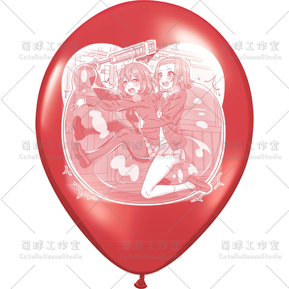 【現物】練習室でGL風船に乗る女の子(白インキ、反転印刷)(A5-01)