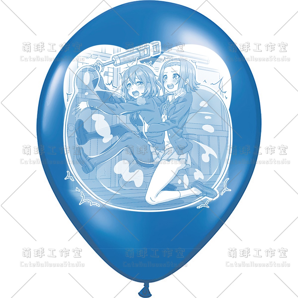 【現物】練習室でGL風船に乗る女の子(白インキ、反転印刷)(A5-01)