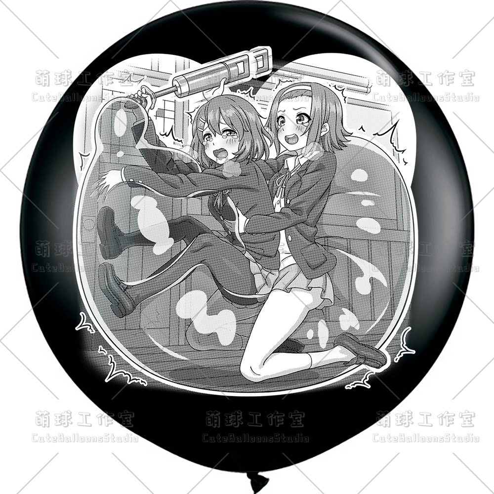 【現物】練習室でGL風船に乗る女の子(白インキ、反転印刷)(A5-01)