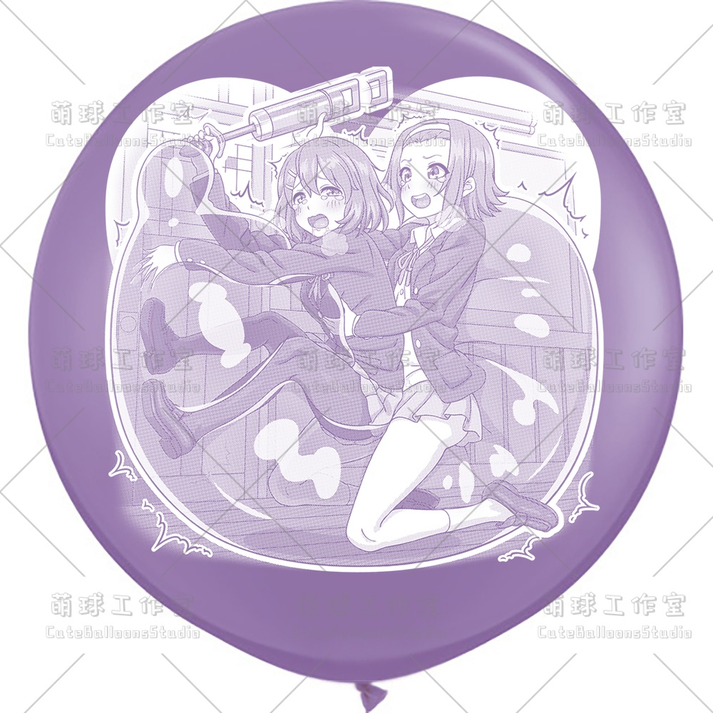 【現物】練習室でGL風船に乗る女の子(白インキ、反転印刷)(A5-01)