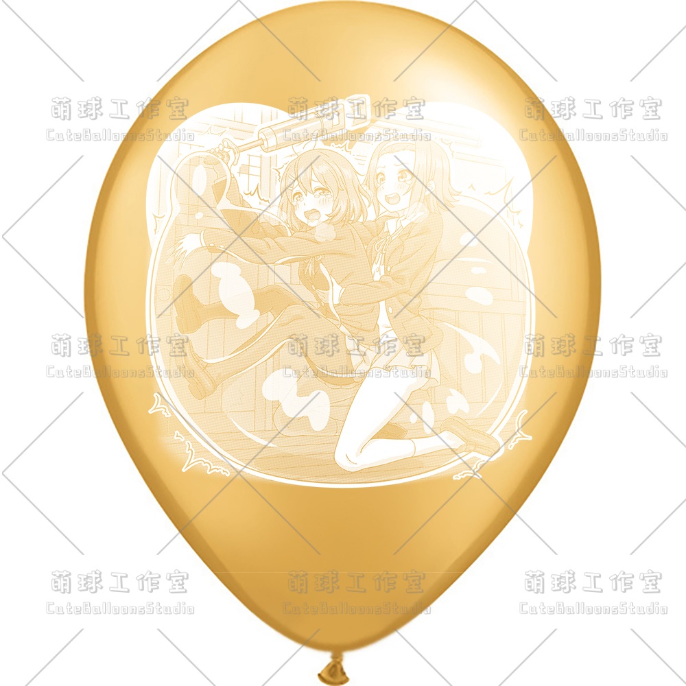 【現物】練習室でGL風船に乗る女の子(白インキ、反転印刷)(A5-01)