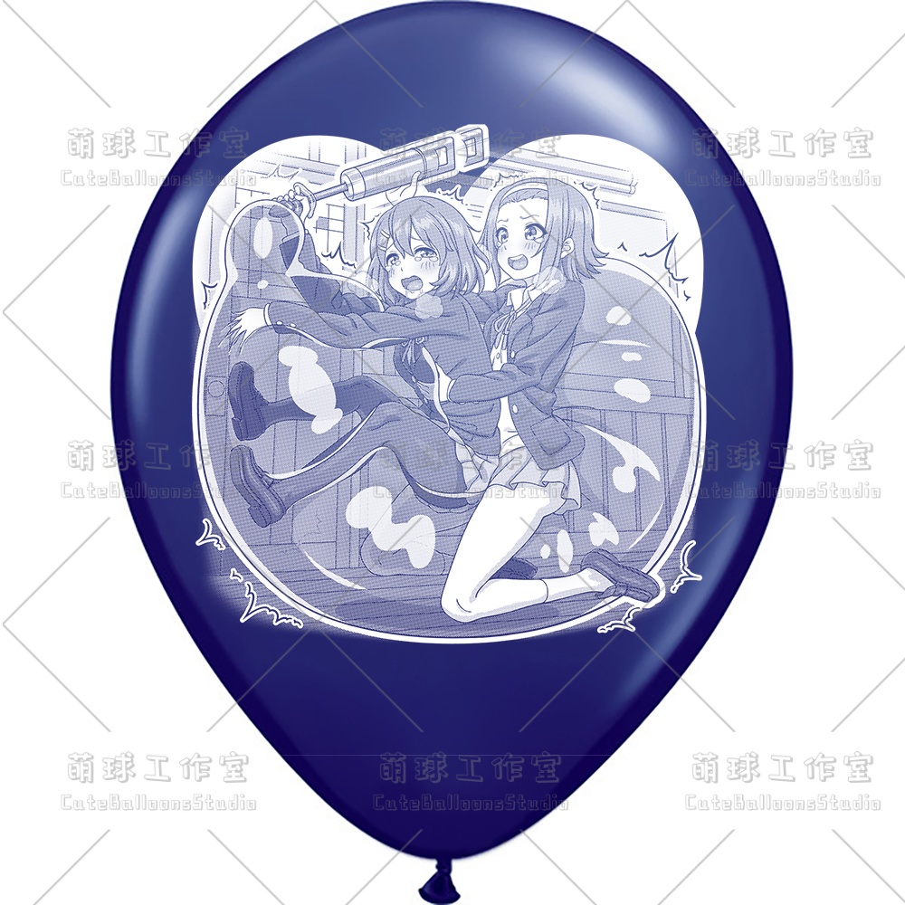 【現物】練習室でGL風船に乗る女の子(白インキ、反転印刷)(A5-01)