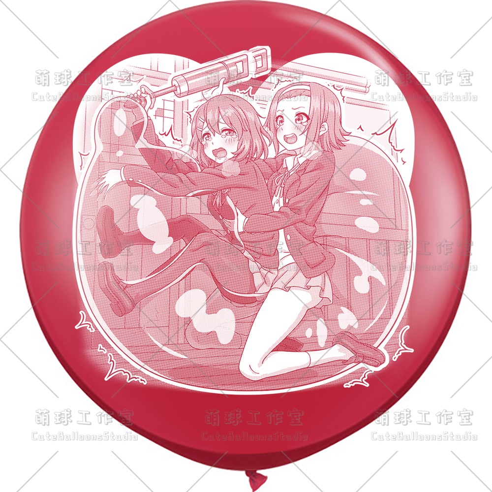 【現物】練習室でGL風船に乗る女の子(白インキ、反転印刷)(A5-01)