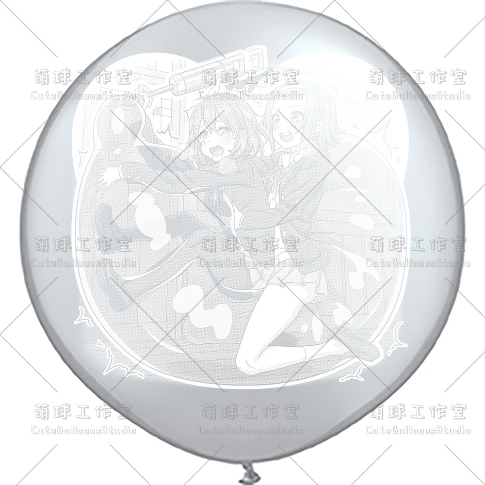 【現物】練習室でGL風船に乗る女の子(白インキ、反転印刷)(A5-01)