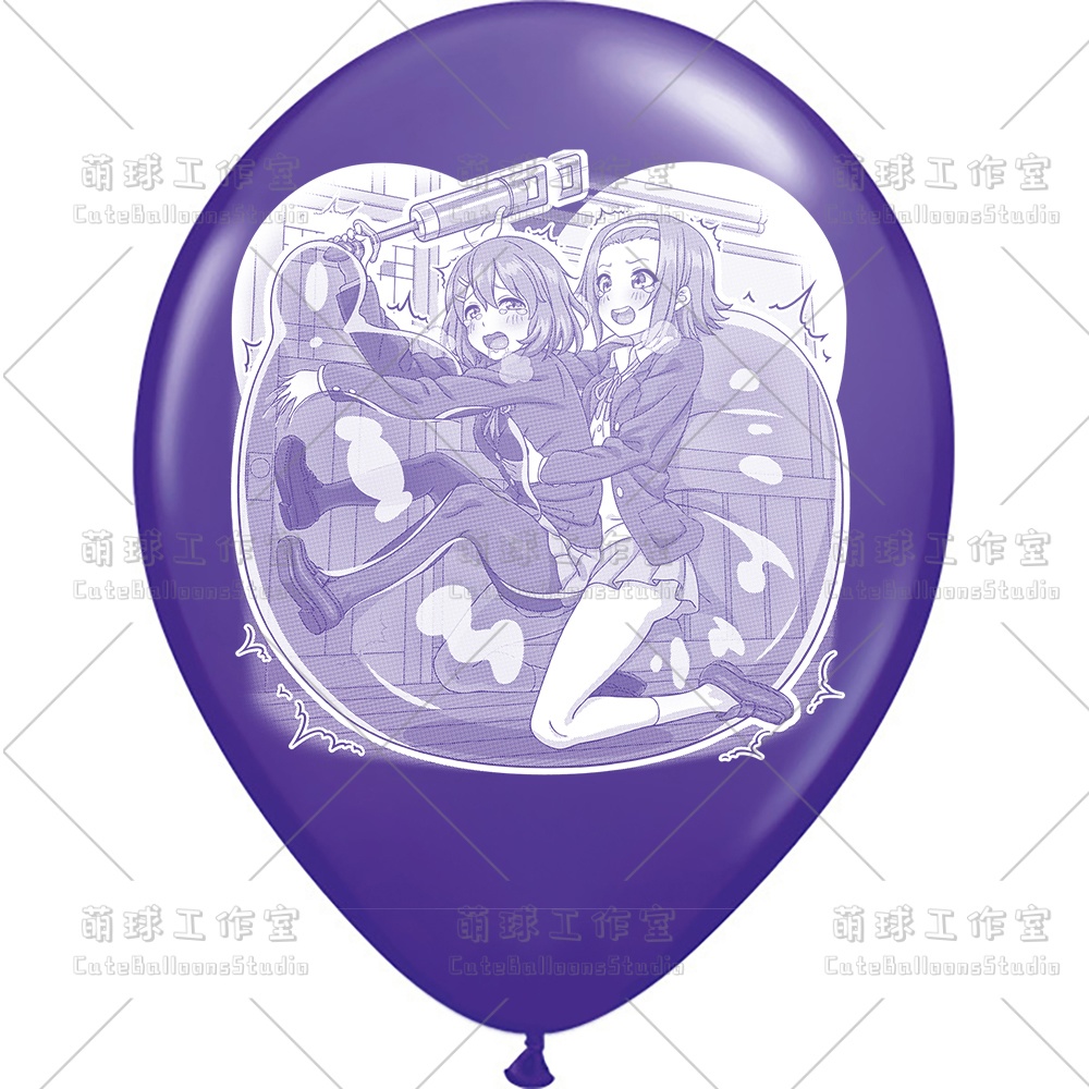 【現物】練習室でGL風船に乗る女の子(白インキ、反転印刷)(A5-01)