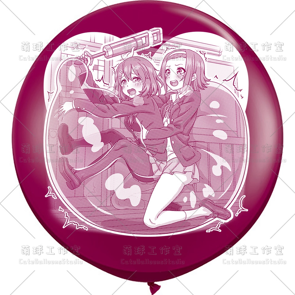 【現物】練習室でGL風船に乗る女の子(白インキ、反転印刷)(A5-01)