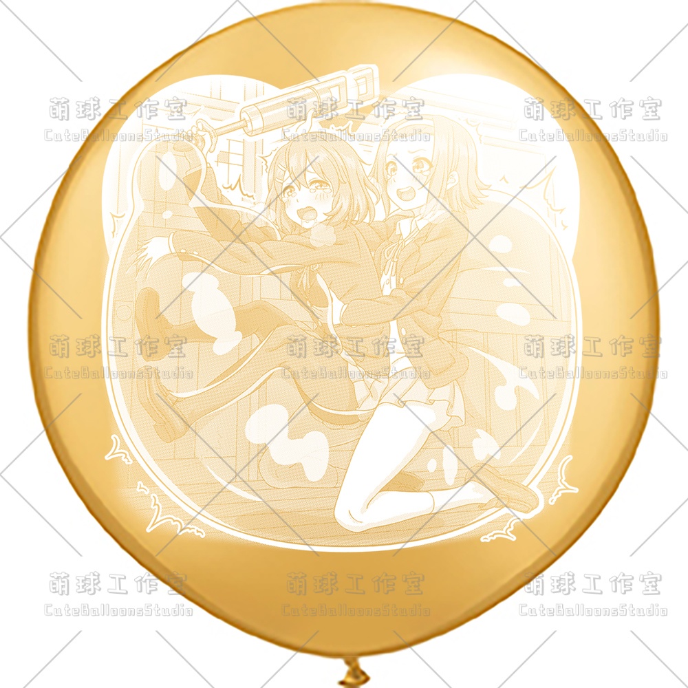 【現物】練習室でGL風船に乗る女の子(白インキ、反転印刷)(A5-01)