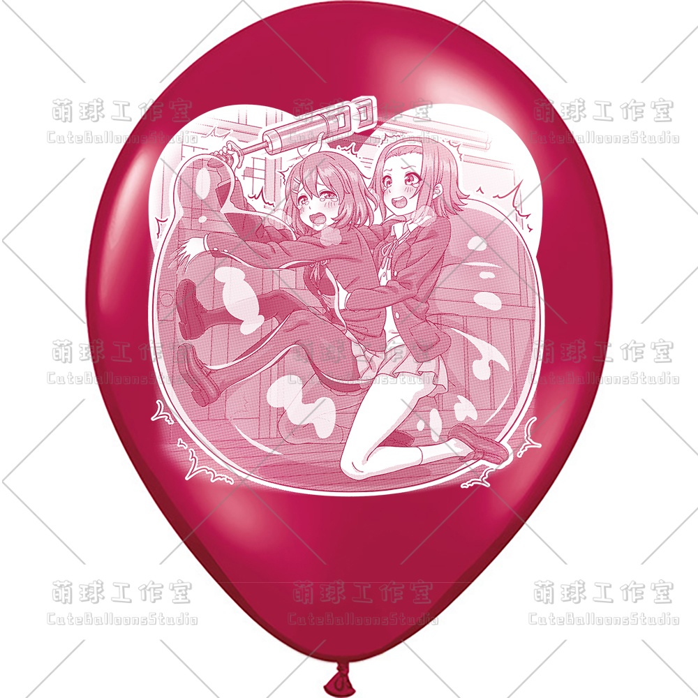 【現物】練習室でGL風船に乗る女の子(白インキ、反転印刷)(A5-01)