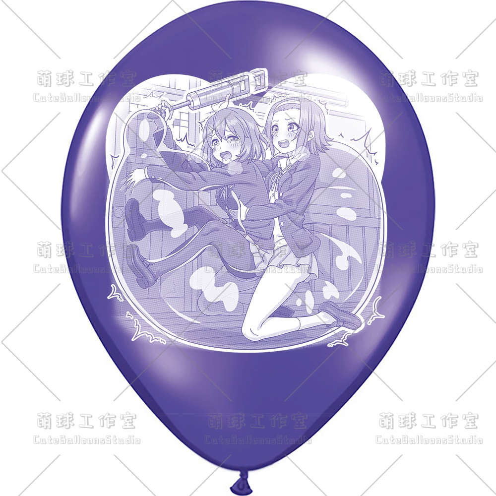 【現物】練習室でGL風船に乗る女の子(白インキ、反転印刷)(A5-01)