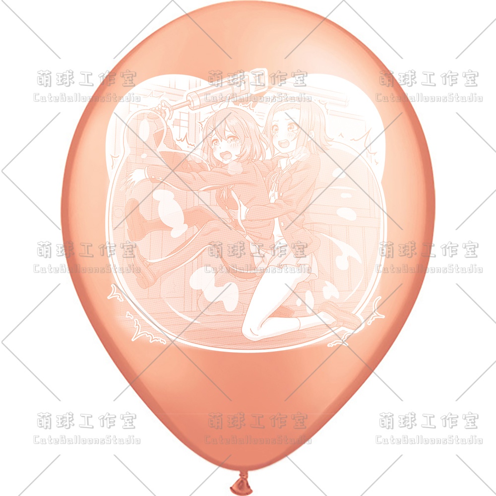 【現物】練習室でGL風船に乗る女の子(白インキ、反転印刷)(A5-01)