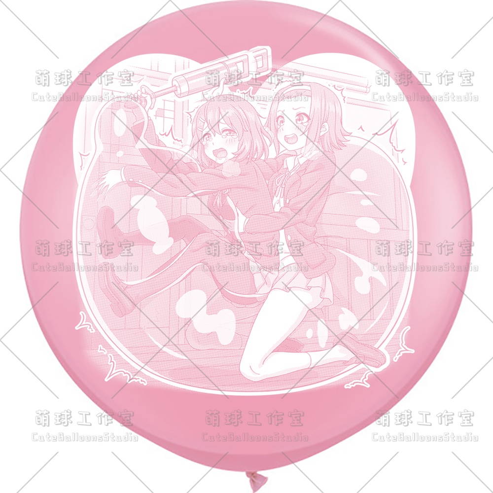 【現物】練習室でGL風船に乗る女の子(白インキ、反転印刷)(A5-01)