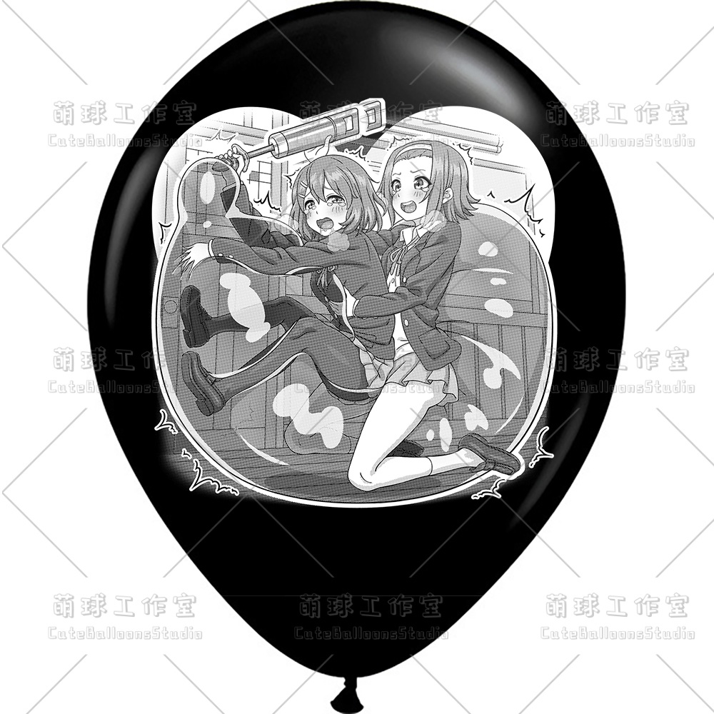 【現物】練習室でGL風船に乗る女の子(白インキ、反転印刷)(A5-01)