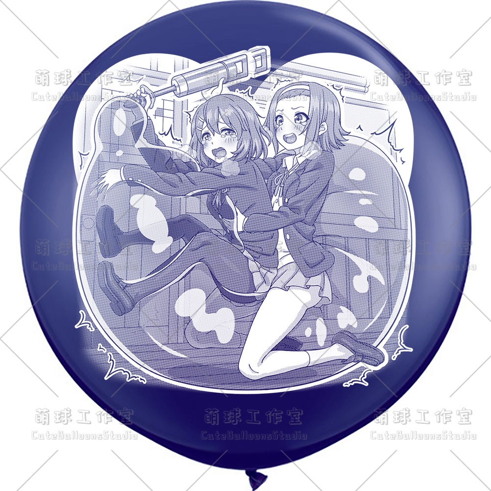 【現物】練習室でGL風船に乗る女の子(白インキ、反転印刷)(A5-01)