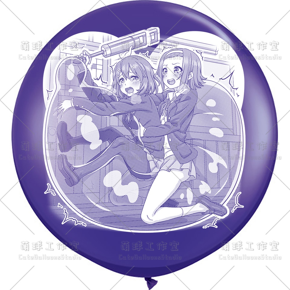 【現物】練習室でGL風船に乗る女の子(白インキ、反転印刷)(A5-01)