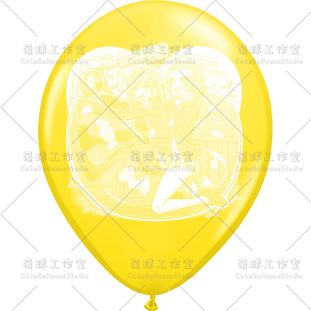 【現物】練習室でGL風船に乗る女の子(白インキ、反転印刷)(A5-01)