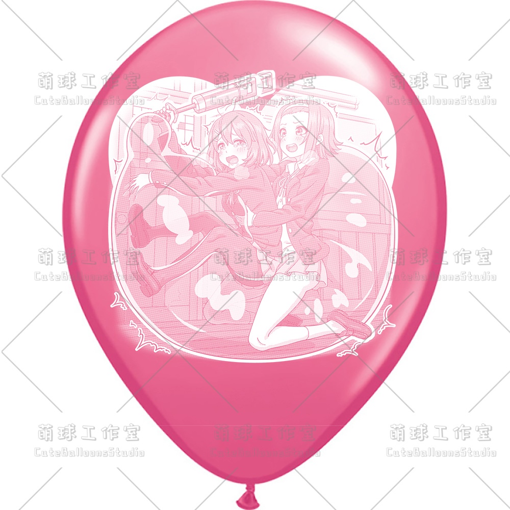 【現物】練習室でGL風船に乗る女の子(白インキ、反転印刷)(A5-01)