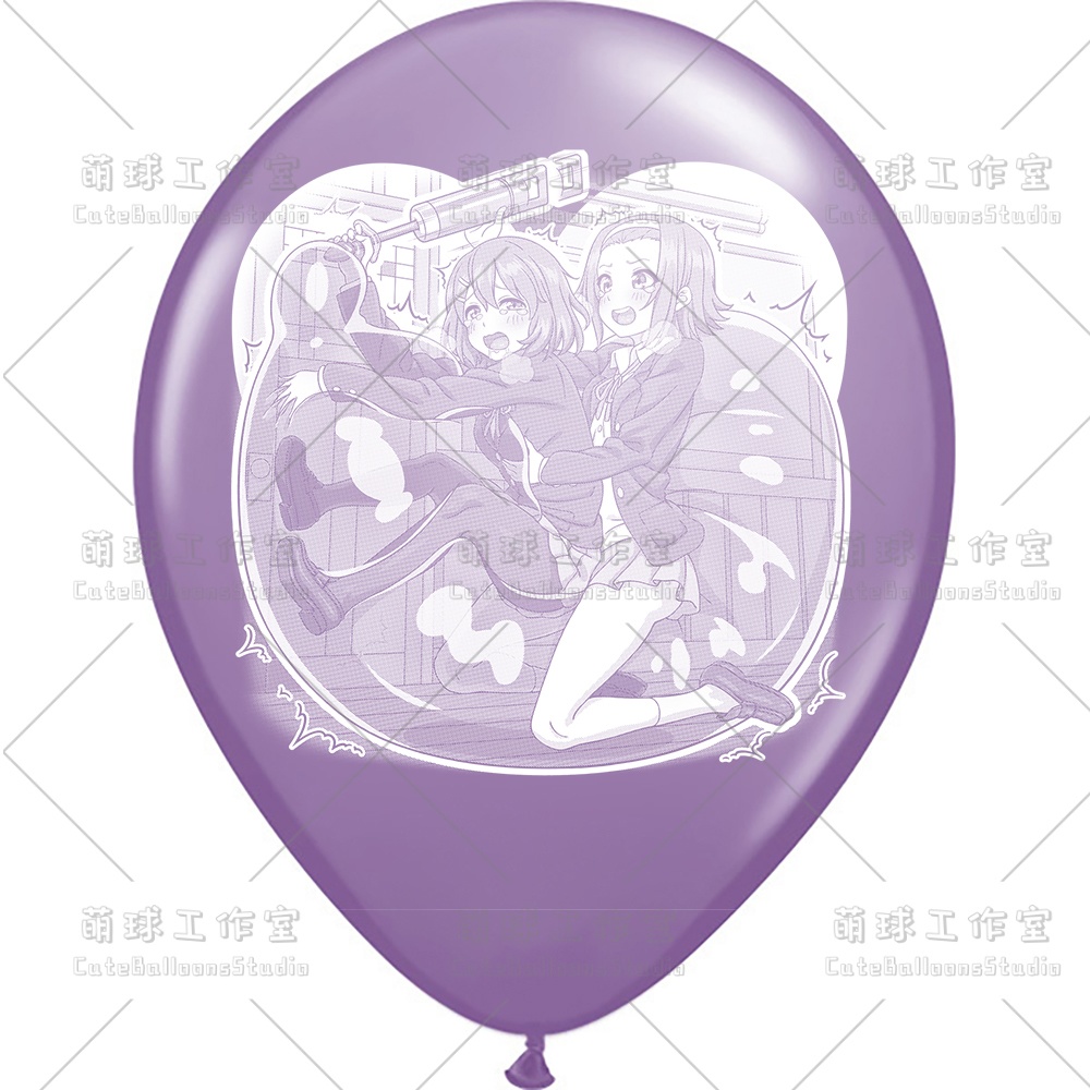 【現物】練習室でGL風船に乗る女の子(白インキ、反転印刷)(A5-01)