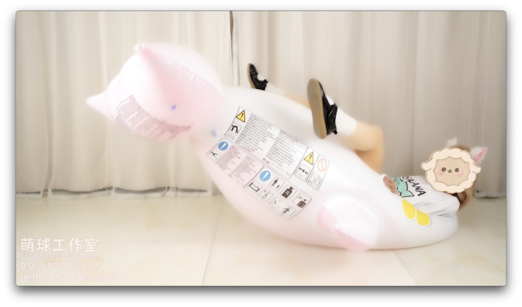 悠香ガス充填とガス抜きシロイルカ(熱膨張+軟化)