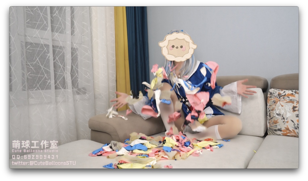 小さなサメが風船で部屋一杯になるまで膨らませる(QL16&QL18 * 65)