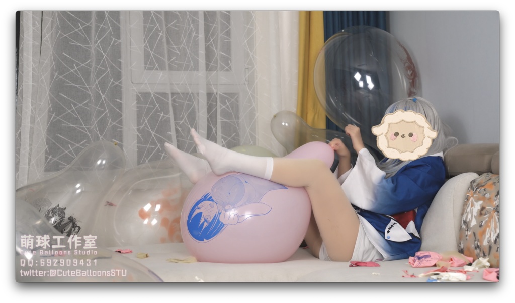 小さなサメが風船で部屋一杯になるまで膨らませる(QL16&QL18 * 65)