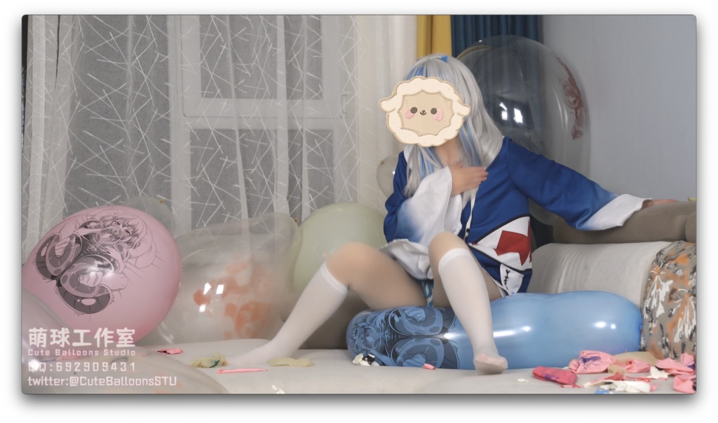 小さなサメが風船で部屋一杯になるまで膨らませる(QL16&QL18 * 65)