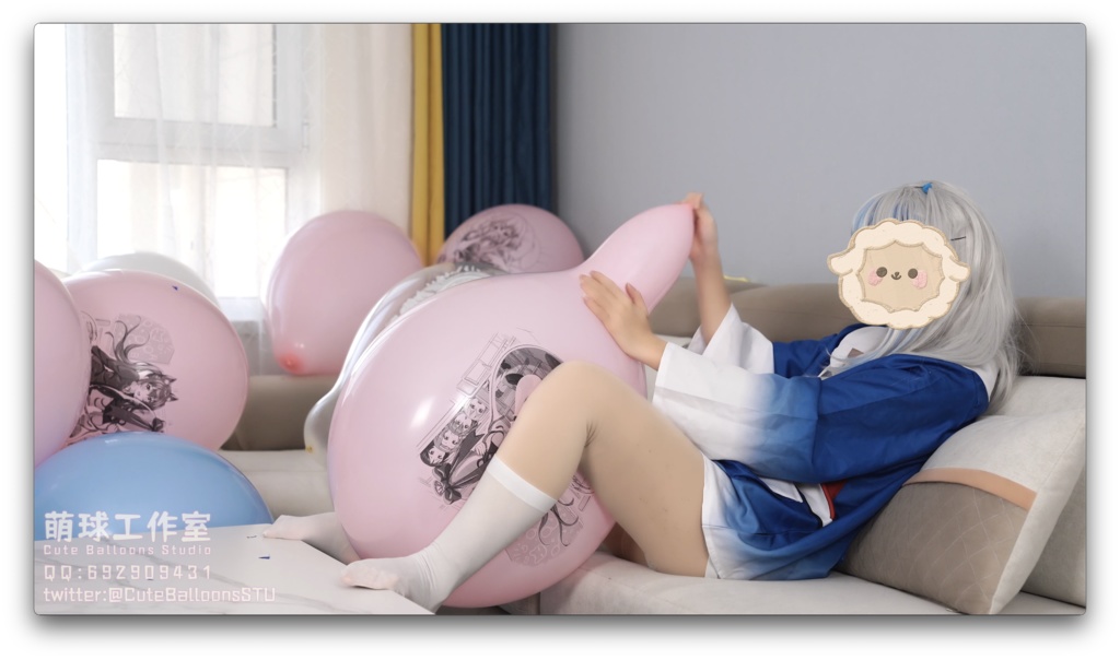 小さなサメが風船で部屋一杯になるまで膨らませる(QL16&QL18 * 65)