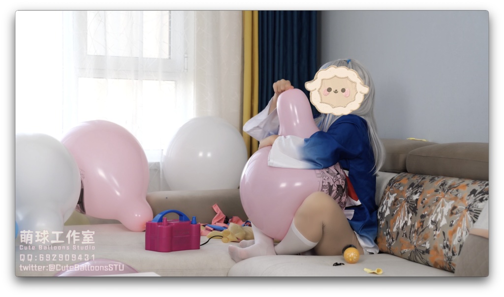 小さなサメが風船で部屋一杯になるまで膨らませる(QL16&QL18 * 65)