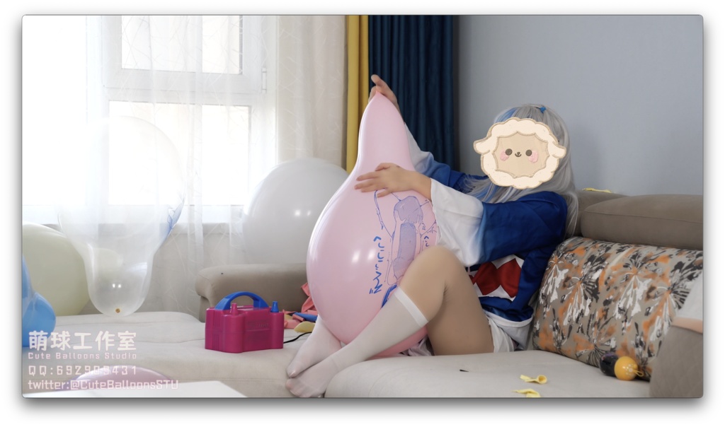 小さなサメが風船で部屋一杯になるまで膨らませる(QL16&QL18 * 65)