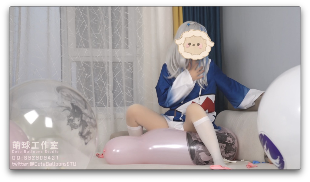 小さなサメが風船で部屋一杯になるまで膨らませる(QL16&QL18 * 65)