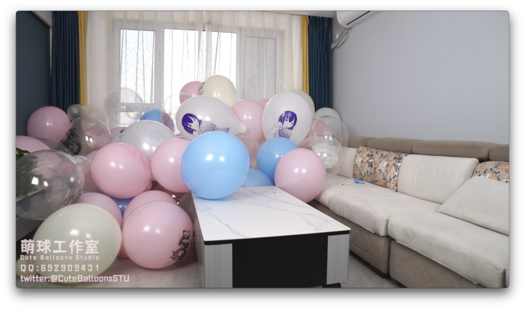 小さなサメが風船で部屋一杯になるまで膨らませる(QL16&QL18 * 65)