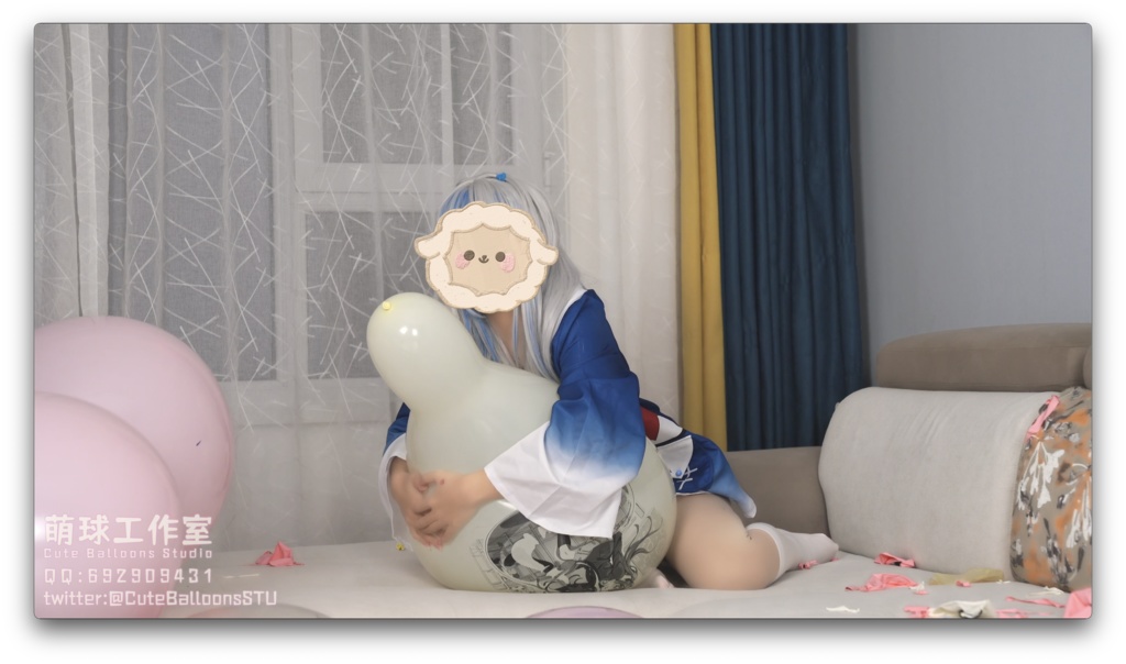 小さなサメが風船で部屋一杯になるまで膨らませる(QL16&QL18 * 65)